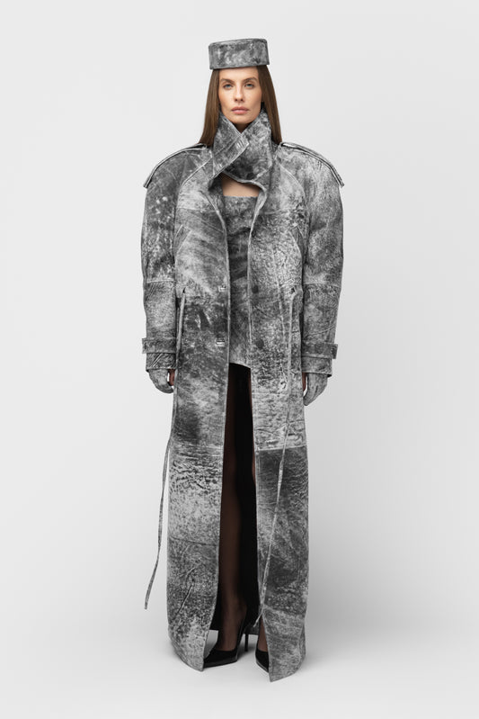 NATURAL LEATHER STEAMED COAT – VELA