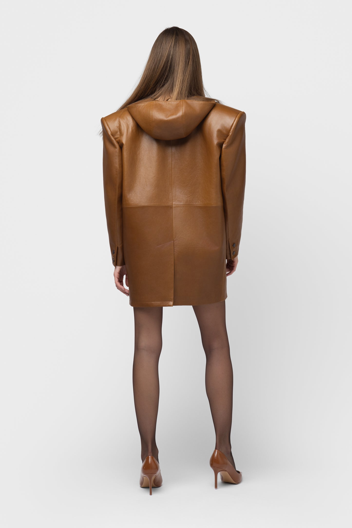 NATURAL LEATHER BLAZER - OCHRA