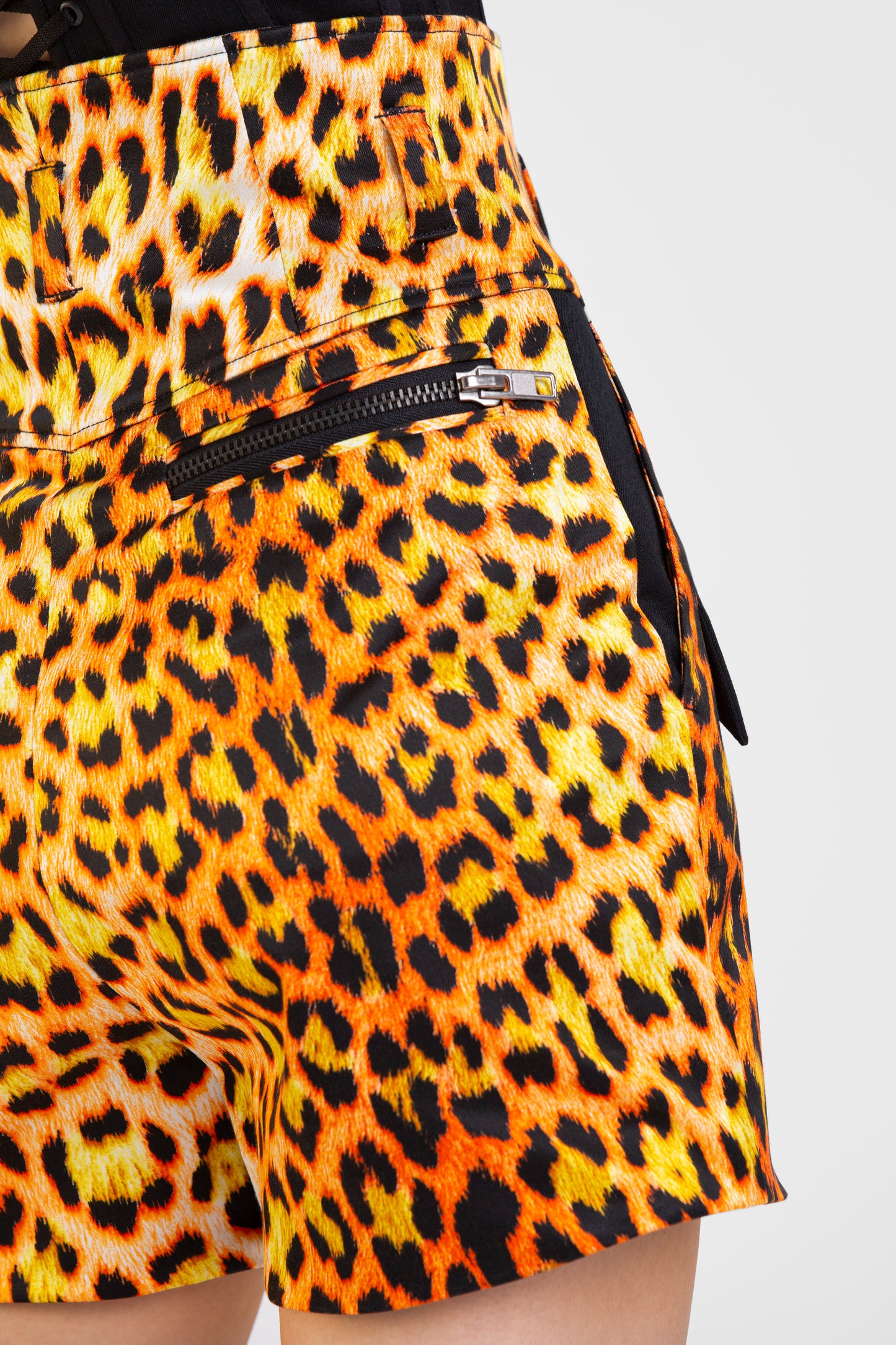 ORANGE LEOPARD PRINT SHORTS
