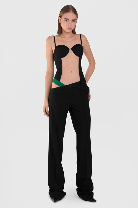 ASYMMETRICAL WAIST TROUSERS