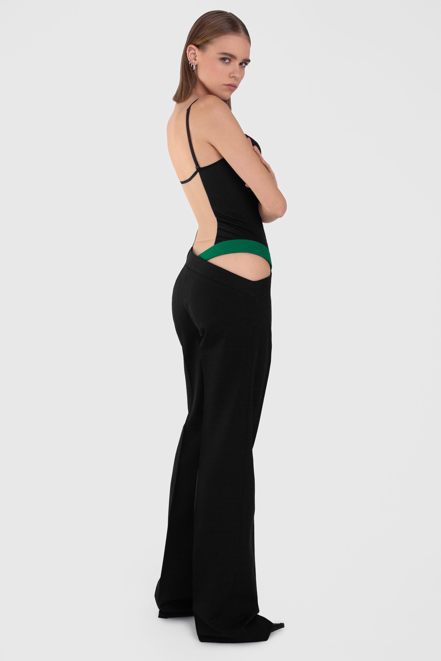 ASYMMETRICAL WAIST TROUSERS