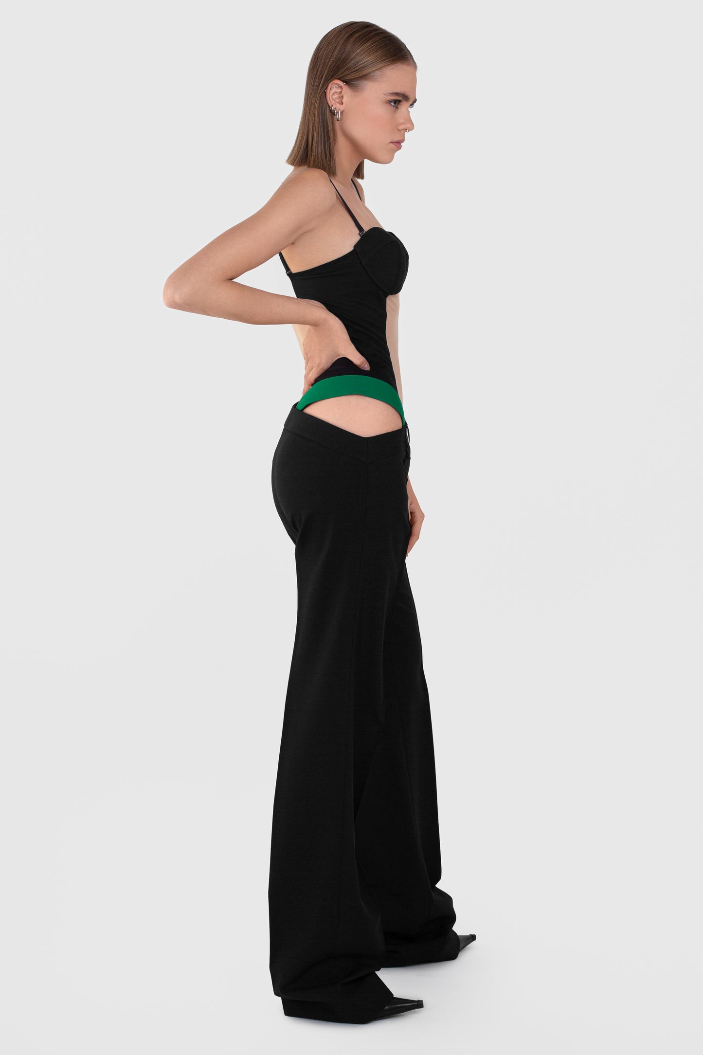 ASYMMETRICAL WAIST TROUSERS