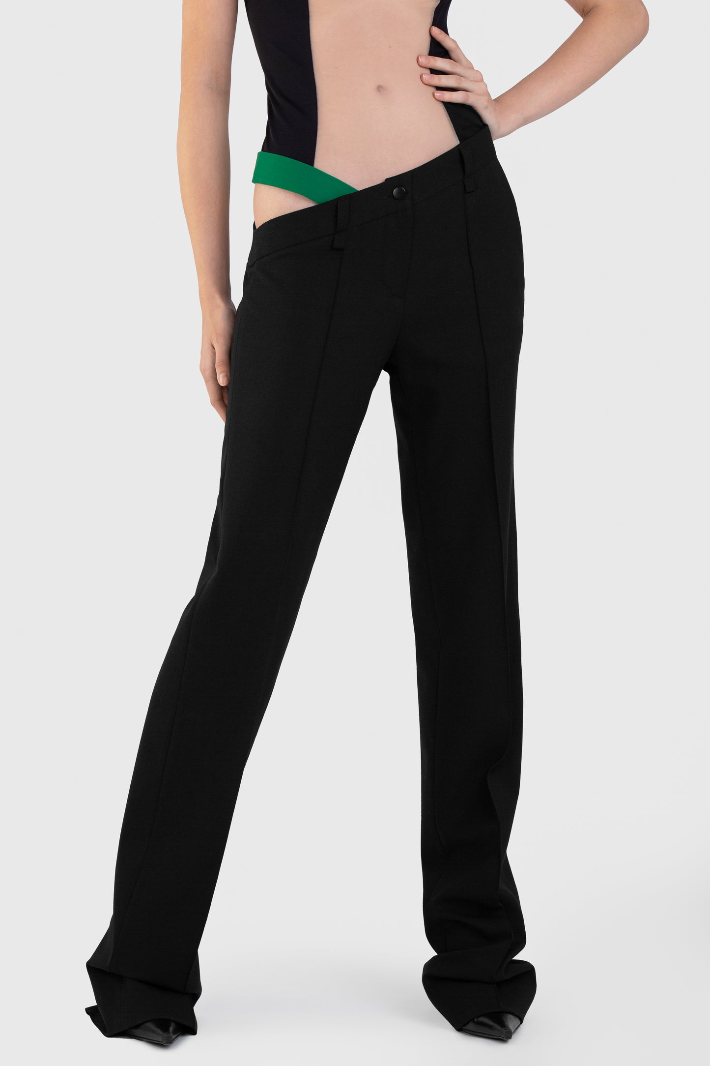 ASYMMETRICAL WAIST TROUSERS