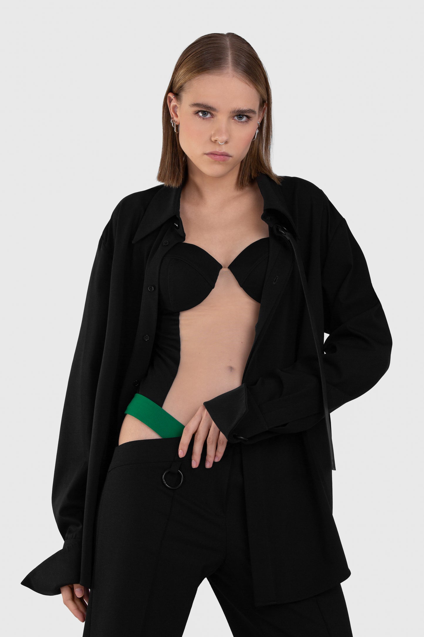 ASYMMETRICAL WAIST TROUSERS