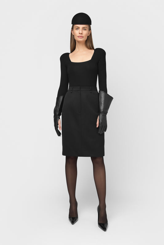 WOOL PENCIL SKIRT