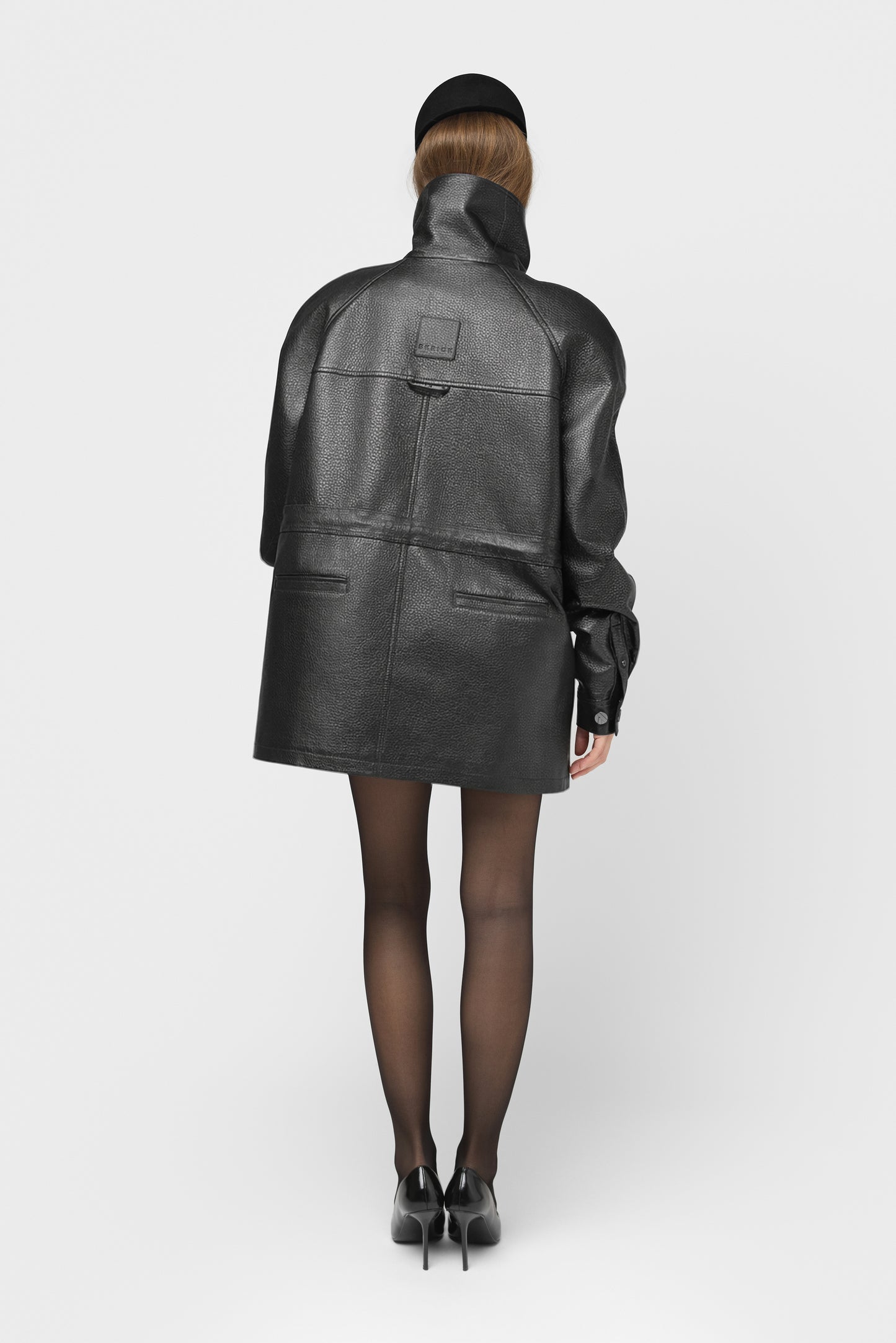 GENUINE LEATHER JACKET-FORMA- GRAINED BLACK