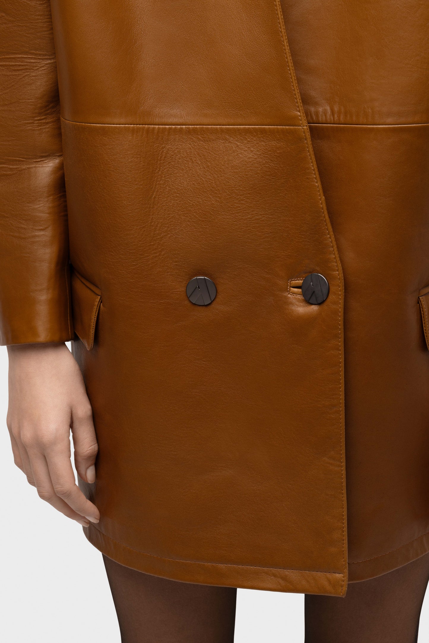 NATURAL LEATHER BLAZER - OCHRA