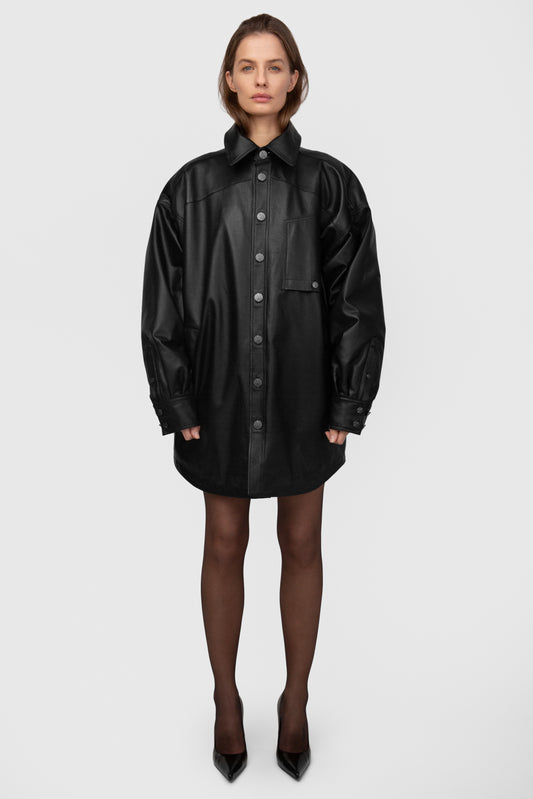 LEATHER SHIRT-JACKET