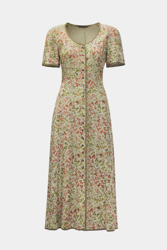 BLUMENKLEID - OLIVE